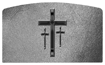 DACRO-517-BK-SH-SL Black 3 Crosses Shimmer Silver